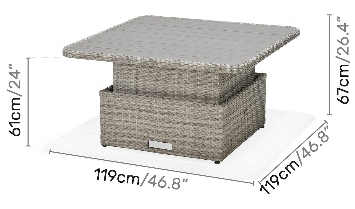 Lifestyle Garden Aruba Adjustable Dining Table