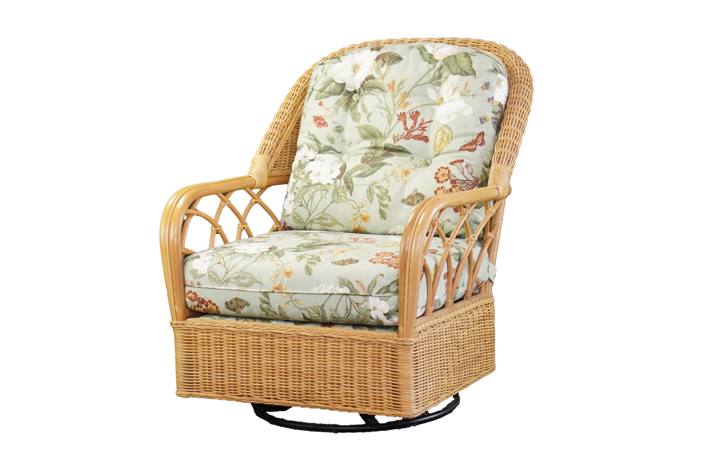 Indoor Classic Rattan Swivel Rocker