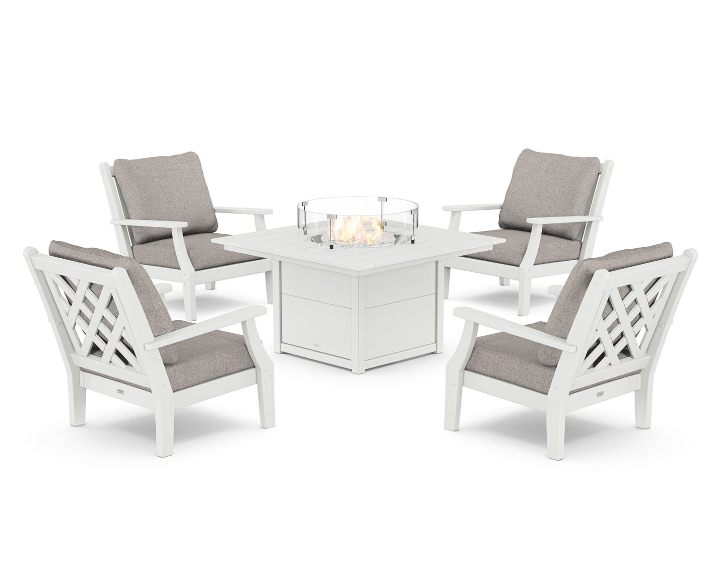 Wovendale 5-Piece Deep Seating Set with Fire Pit Table