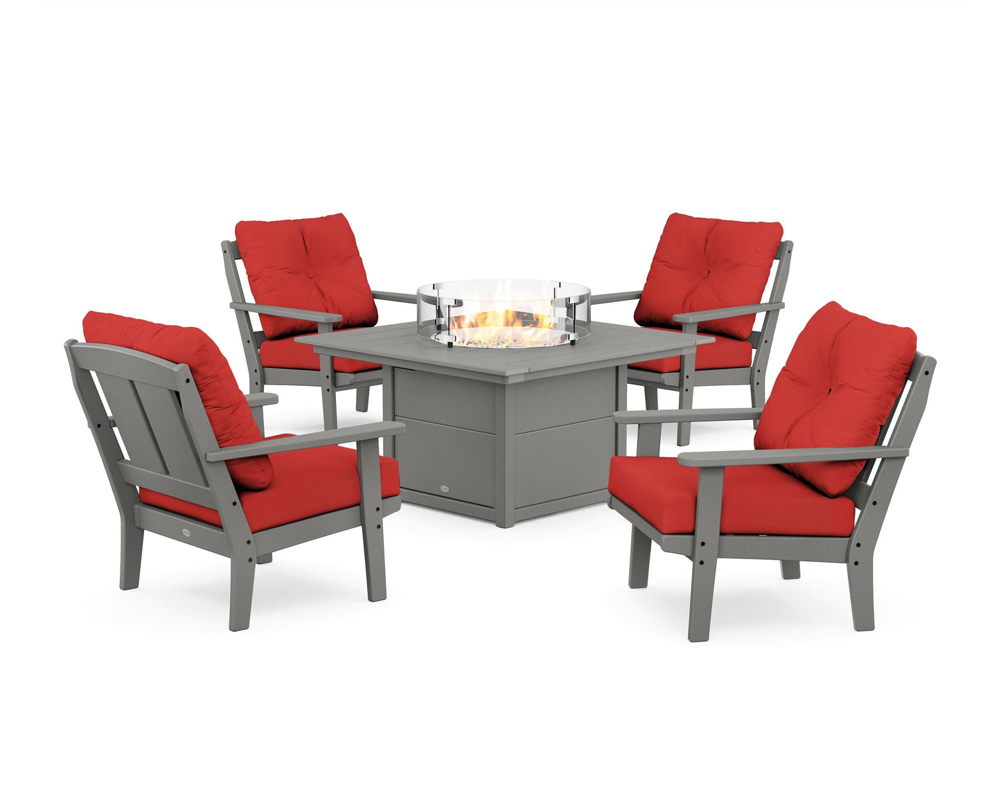 Mission 5-Piece Deep Seating Set with Fire Pit Table