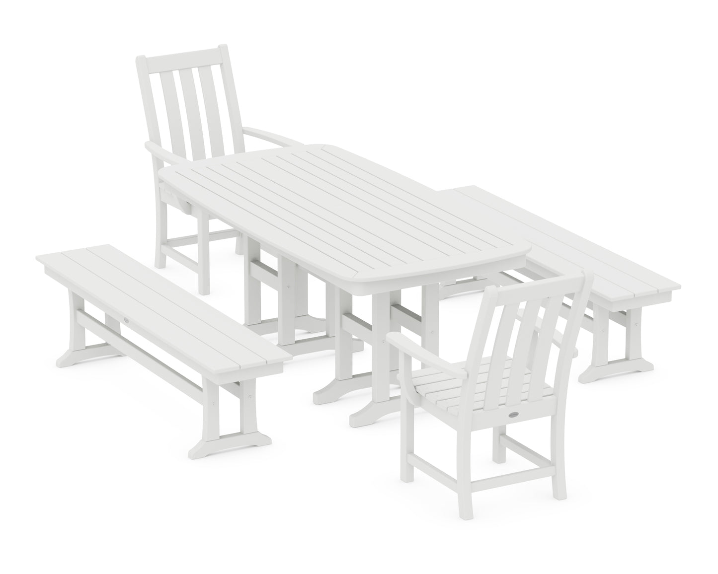 Vineyard 5-Piece Dining Set with Benches