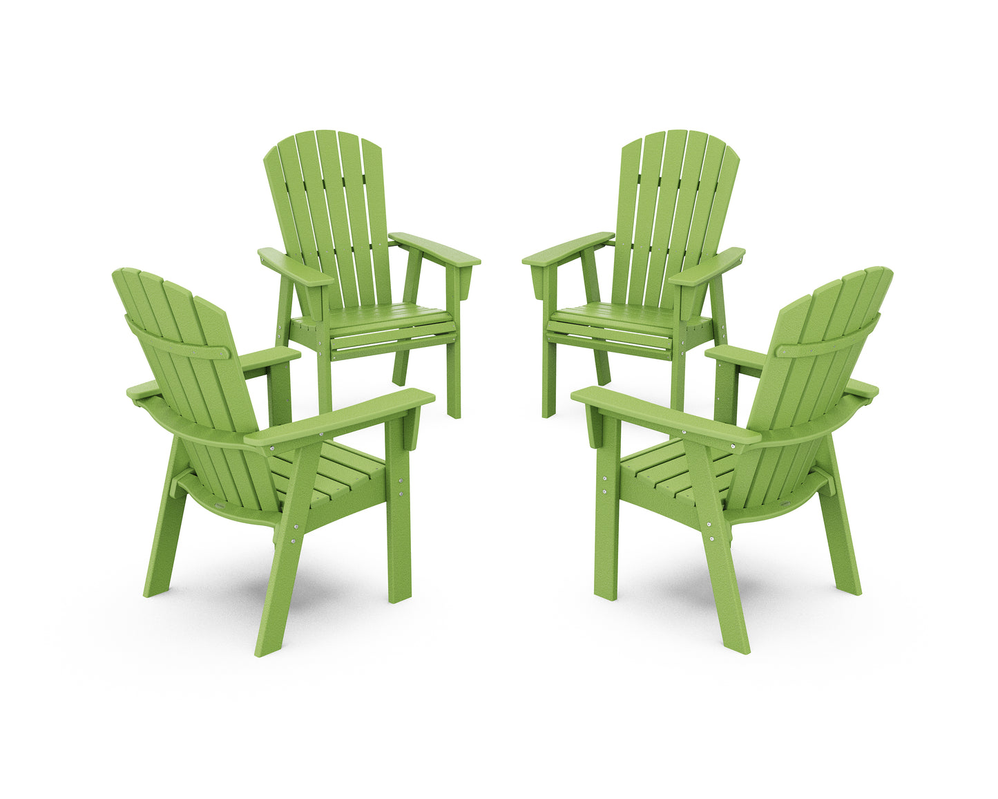 Nautical 4-Piece Curveback Upright Adirondack Conversation Set