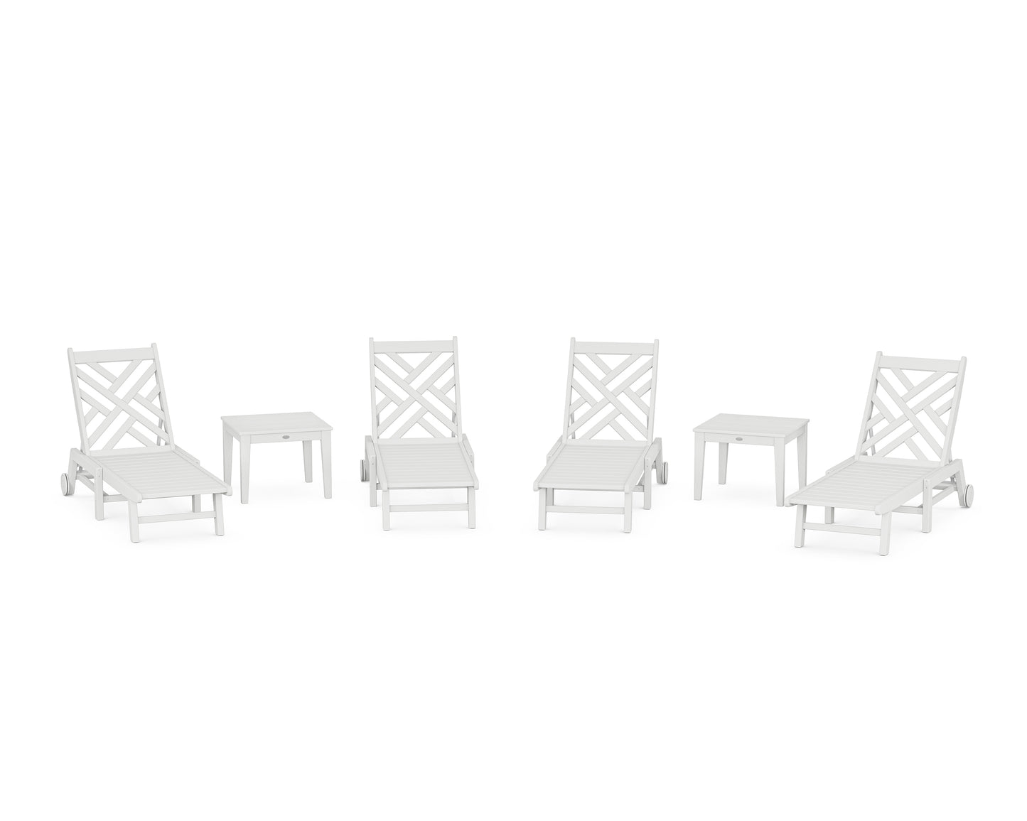 Chippendale 6-Piece Chaise Set with Wheels