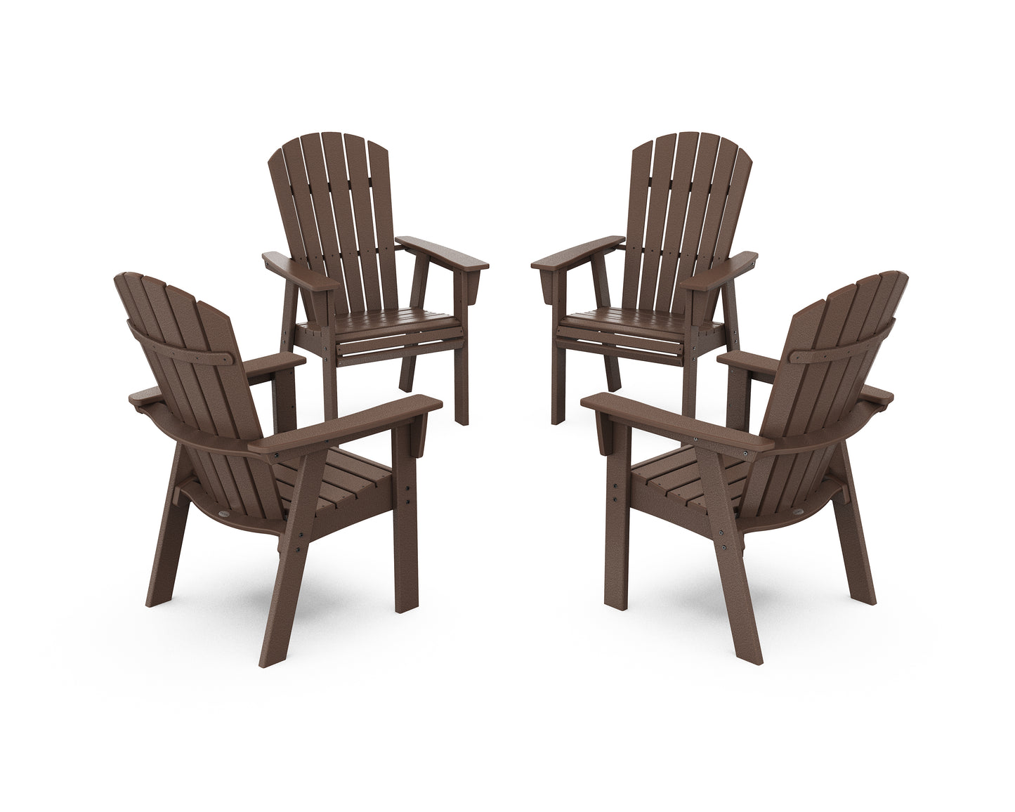 Nautical 4-Piece Curveback Upright Adirondack Conversation Set