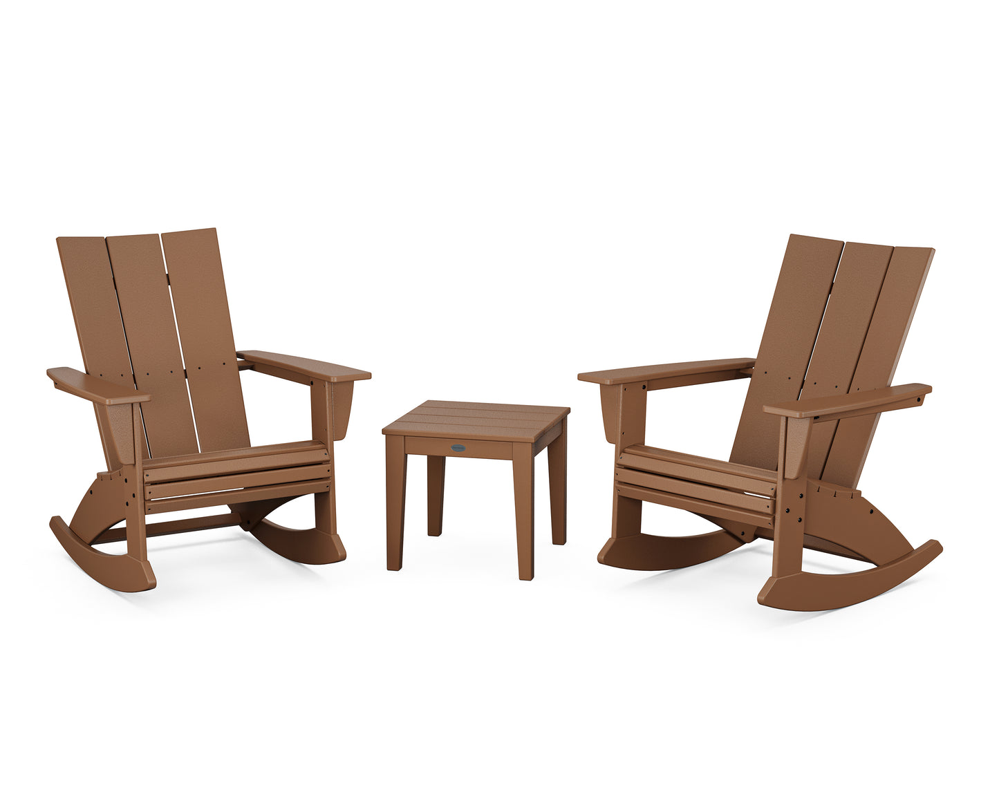 Modern Curveback 3-Piece Adirondack Rocking Chair Set