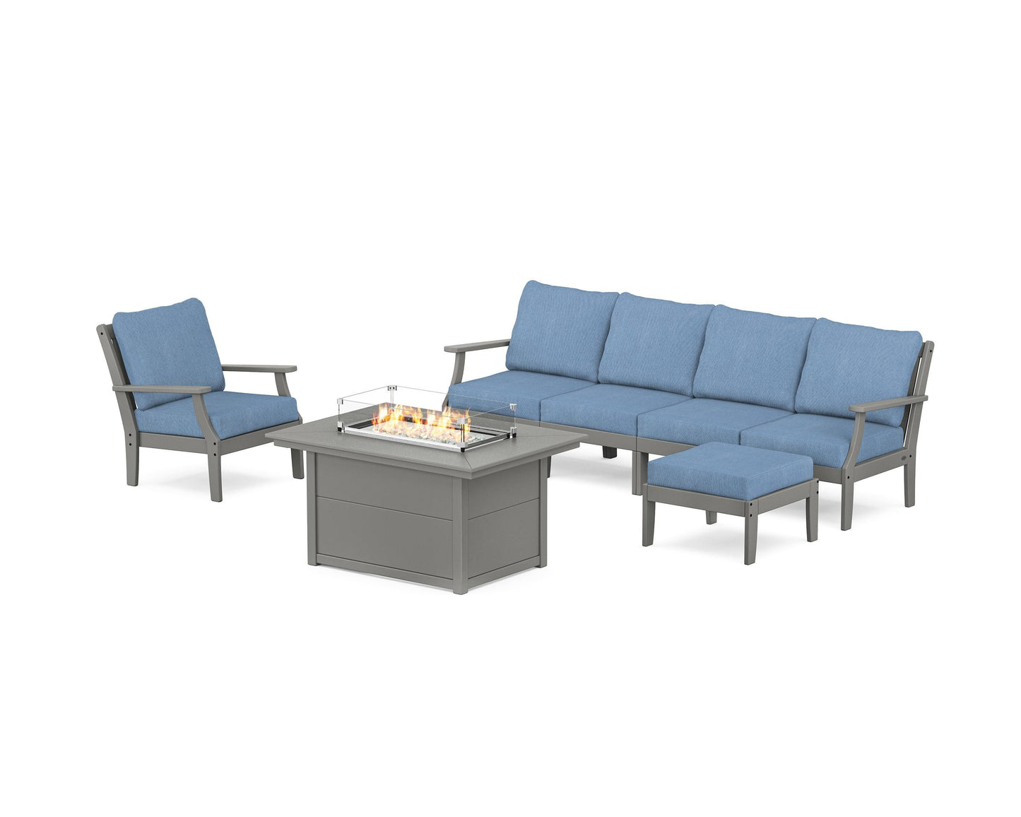 Braxton Sectional Lounge and Fire Pit Set