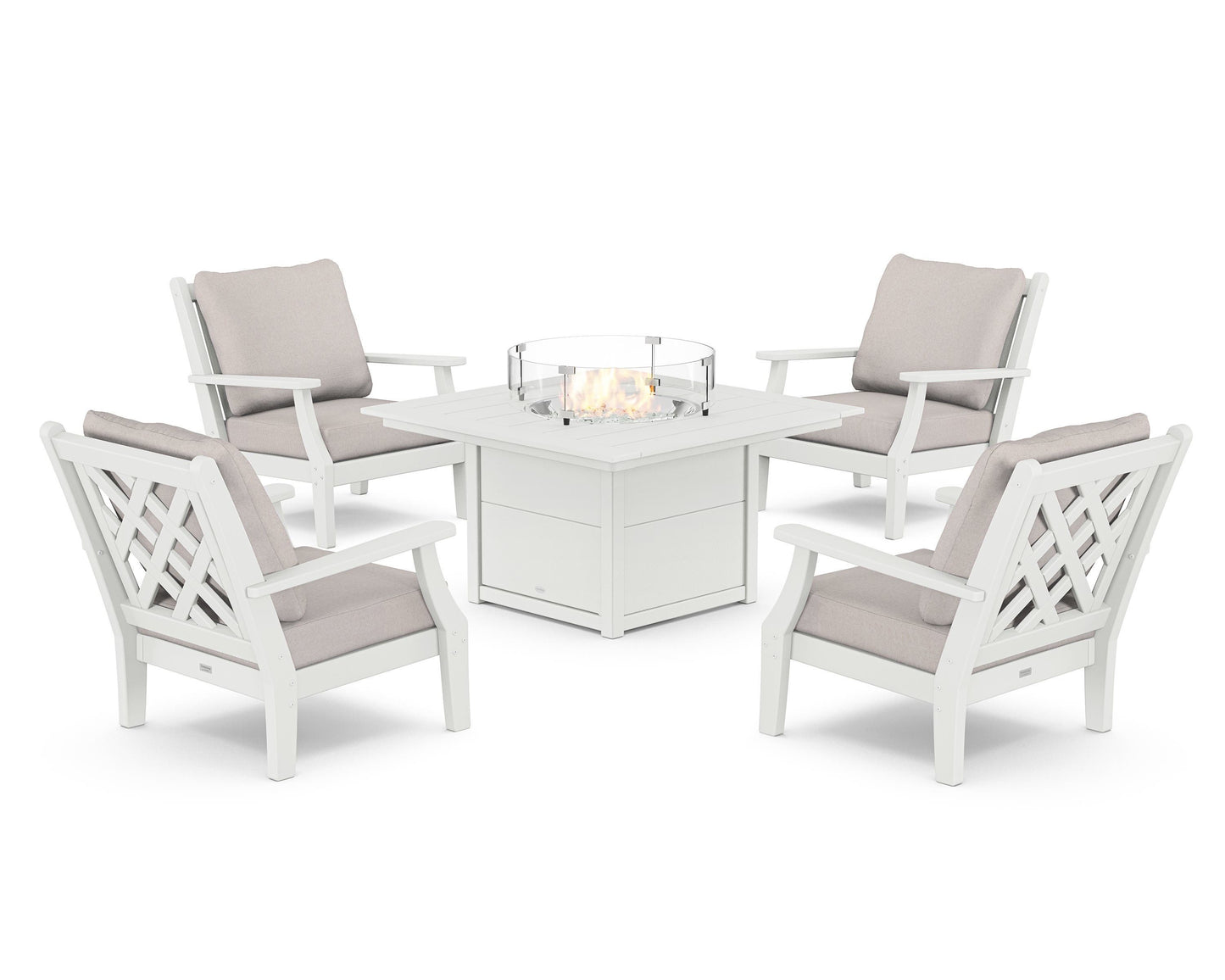 Wovendale 5-Piece Deep Seating Set with Fire Pit Table