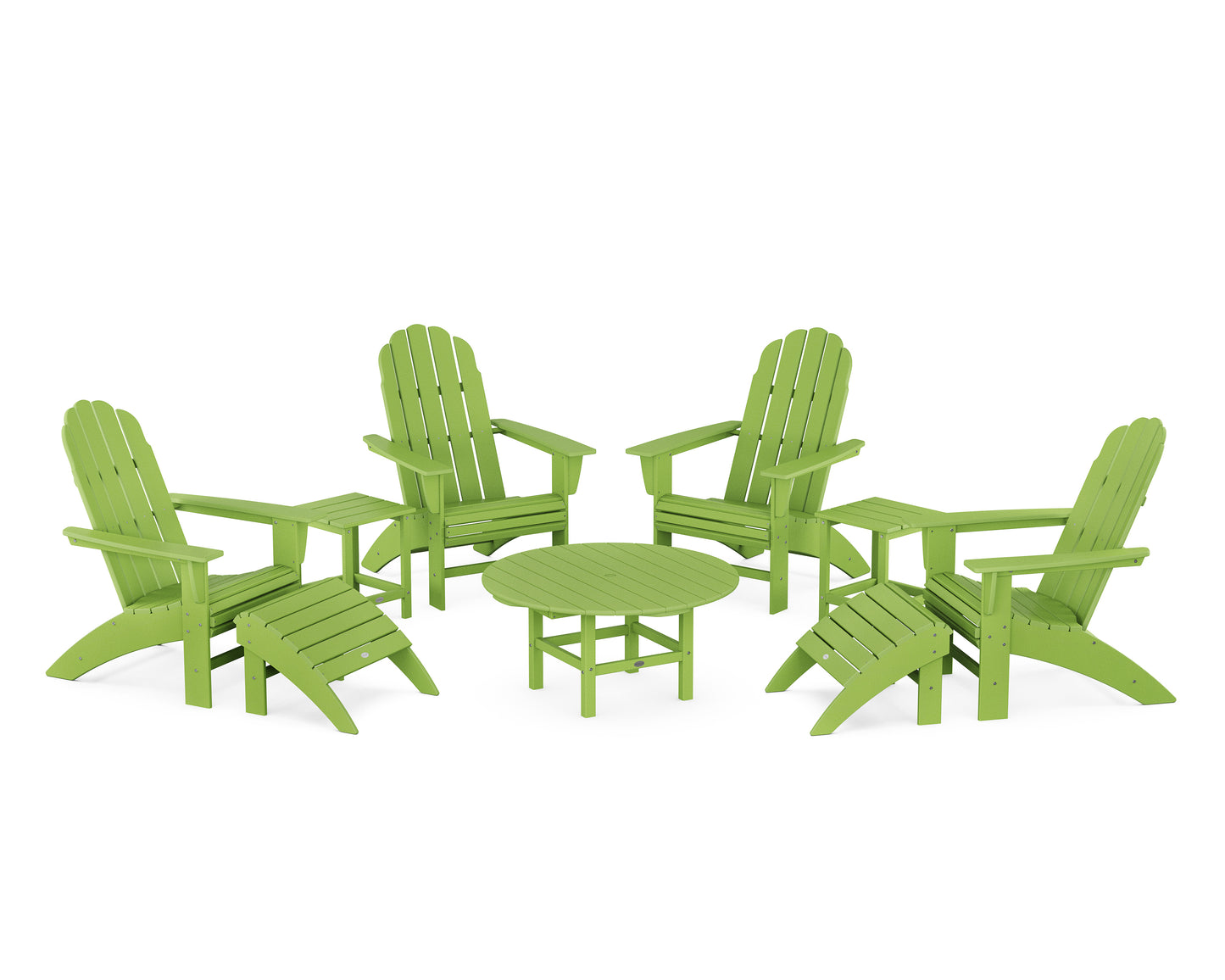 Vineyard Curveback Adirondack Chair 9-Piece Conversation Set