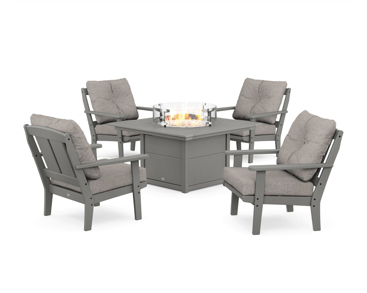 Mission 5-Piece Deep Seating Set with Fire Pit Table