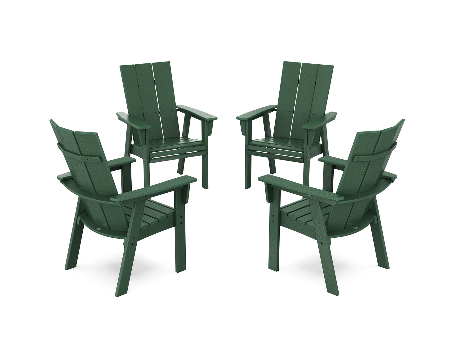 Modern 4-Piece Curveback Upright Adirondack Conversation Set