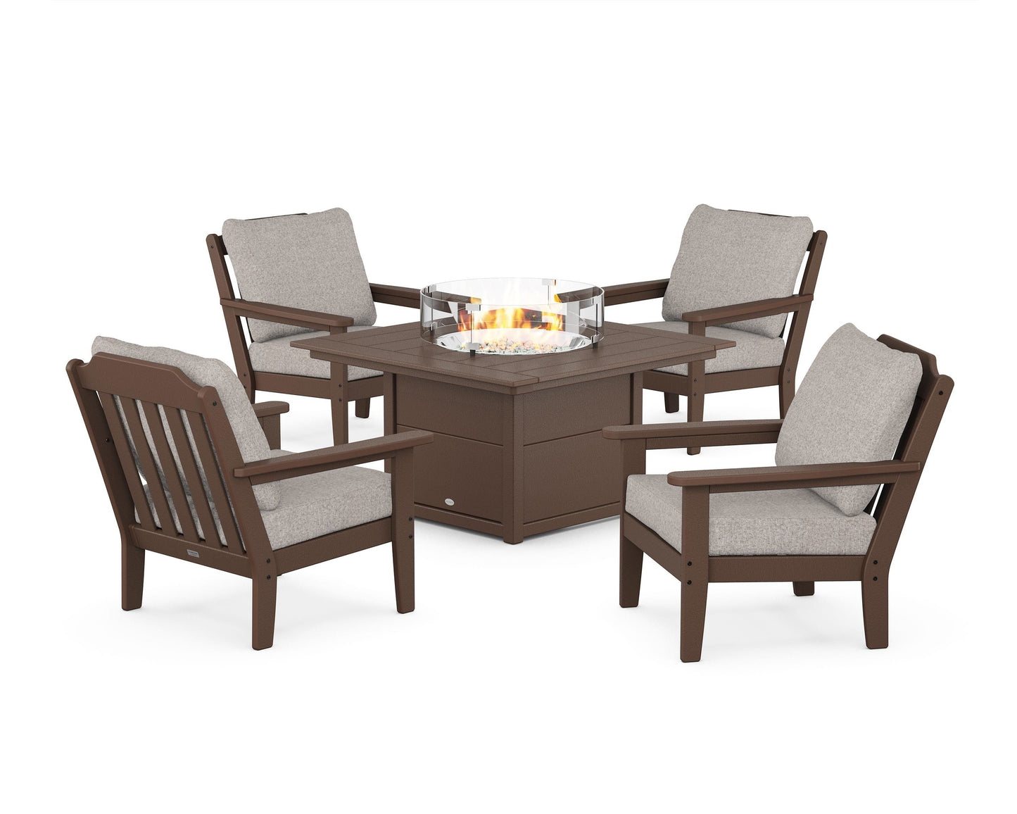 Cottage 5-Piece Deep Seating Set with Fire Pit Table