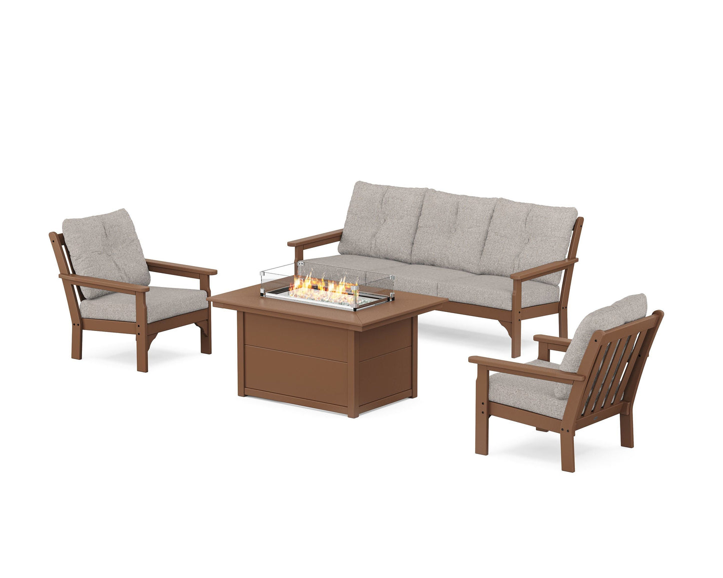 Vineyard Deep Seating Fire Pit Table Set