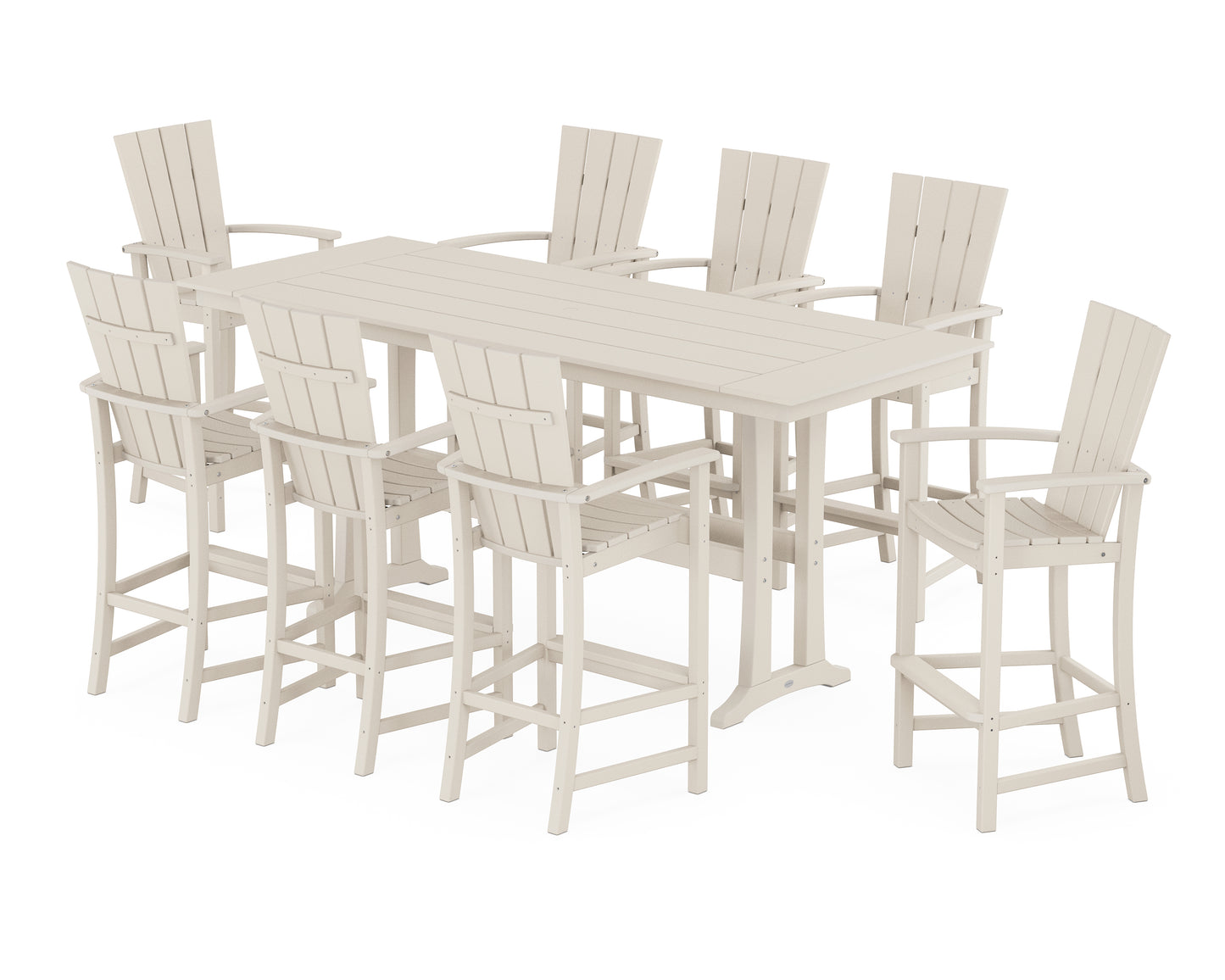 Quattro Adirondack 9-Piece Farmhouse Bar Set with Trestle Legs