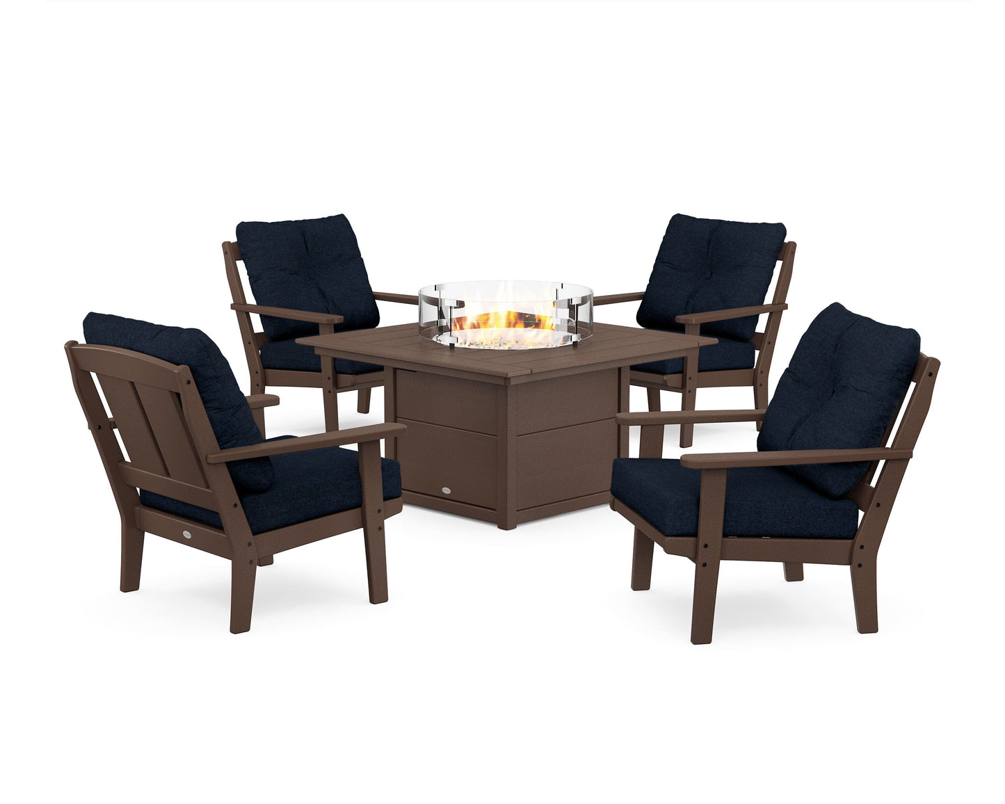 Mission 5-Piece Deep Seating Set with Fire Pit Table