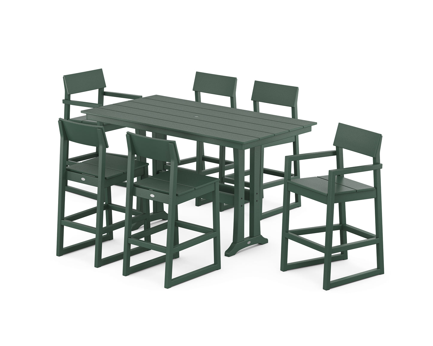EDGE 7-Piece Farmhouse Bar Set with Trestle Legs