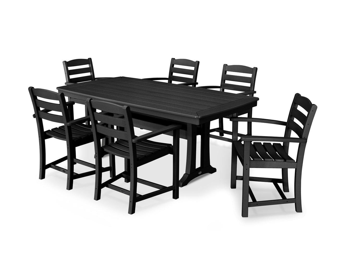 La Casa Caf‚ 7-Piece Arm Chair Dining Set with Trestle Legs