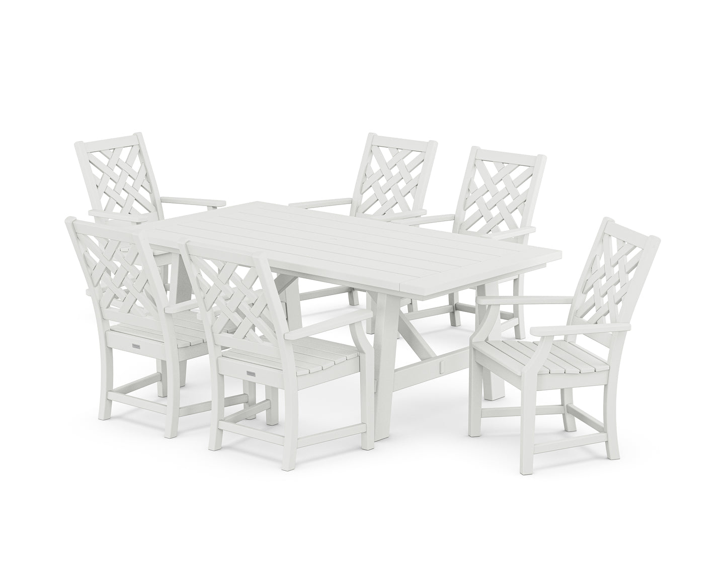 Wovendale Arm Chair 7-Piece Rustic Farmhouse Dining Set