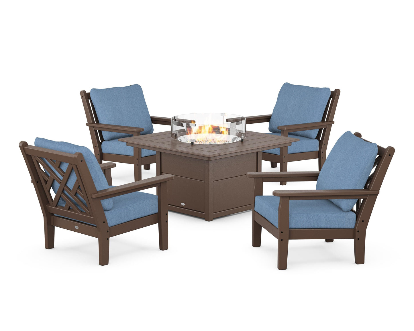 Chippendale 5-Piece Deep Seating Set with Fire Pit Table