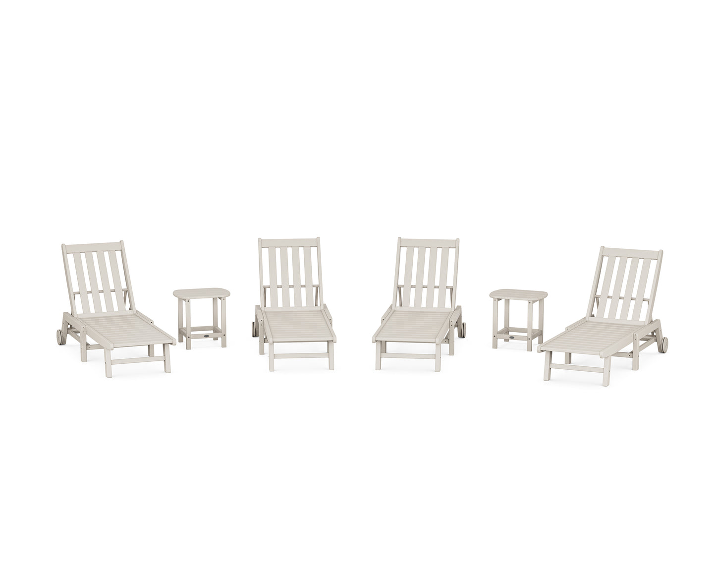 Vineyard 6-Piece Chaise with Wheels Set