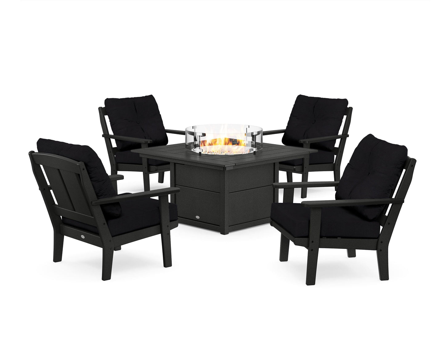 Mission 5-Piece Deep Seating Set with Fire Pit Table