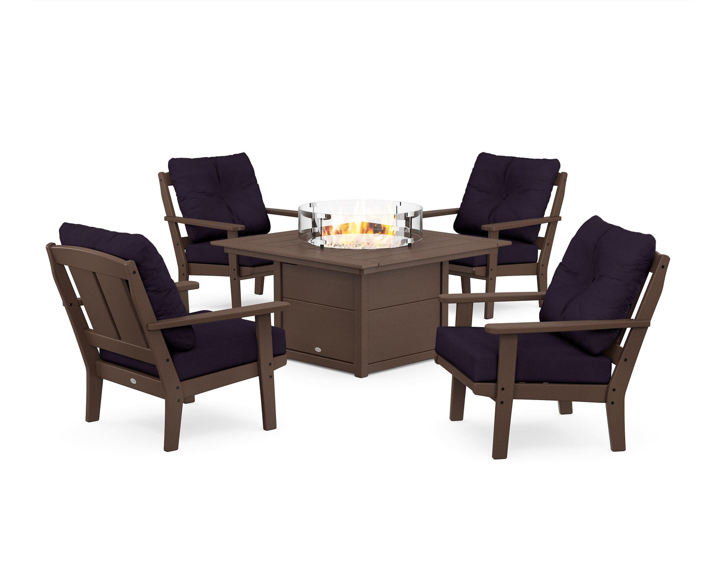 Mission 5-Piece Deep Seating Set with Fire Pit Table