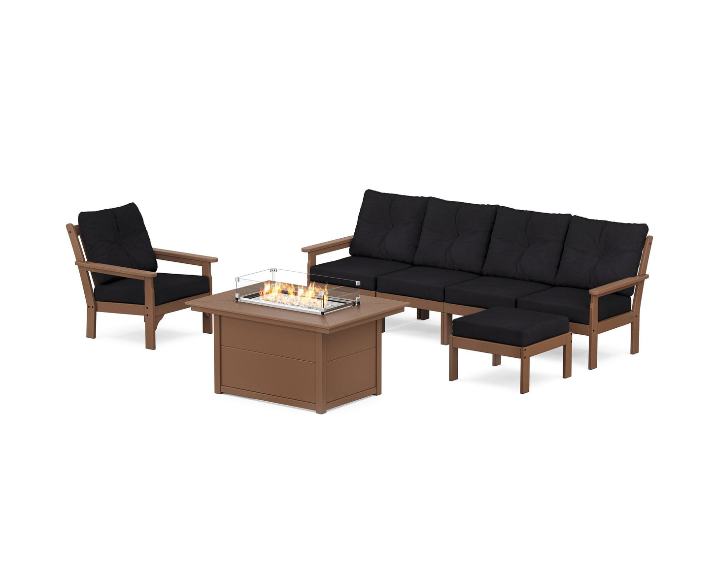 Vineyard Sectional Lounge and Fire Pit Set