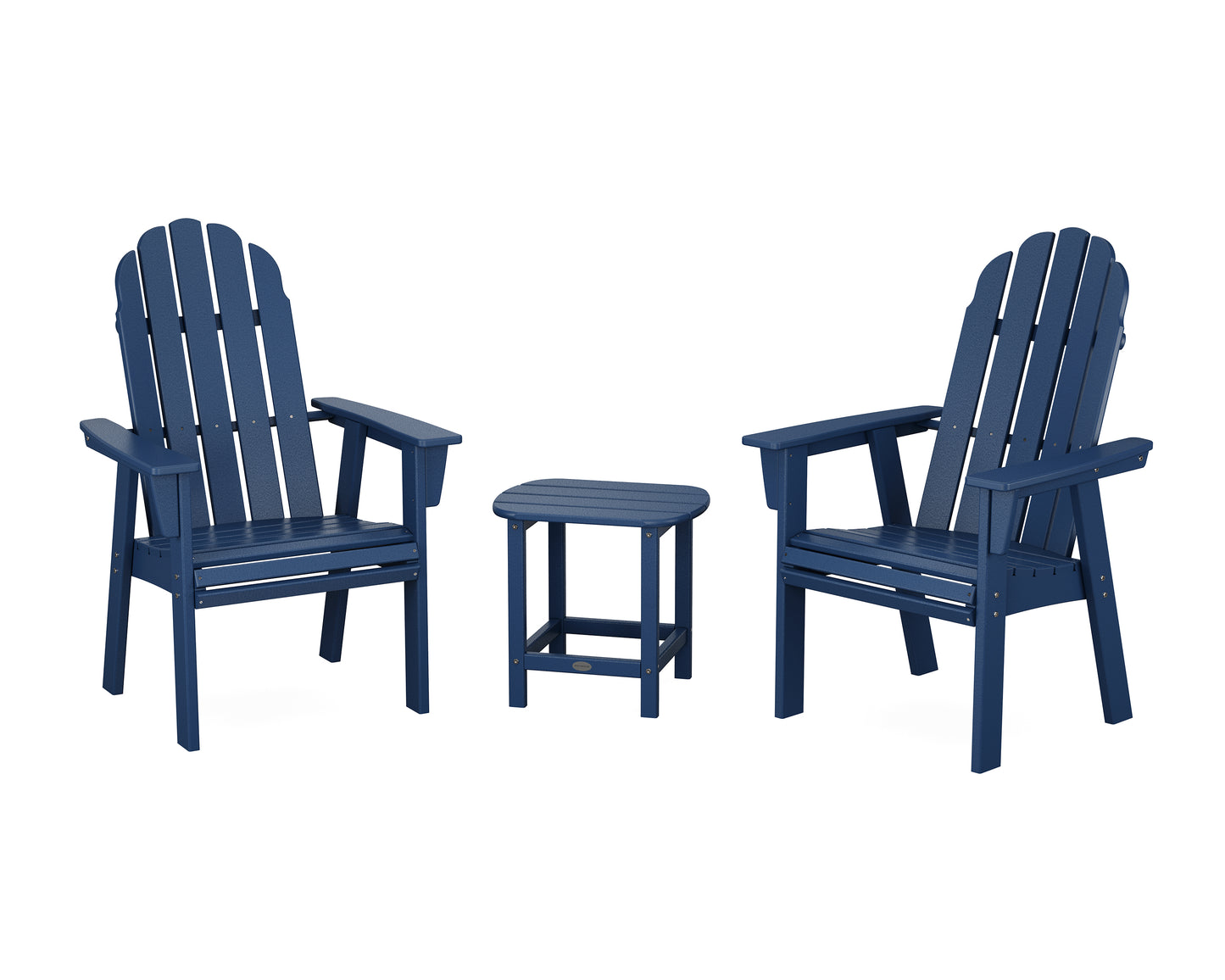 Vineyard 3-Piece Curveback Upright Adirondack Chair Set