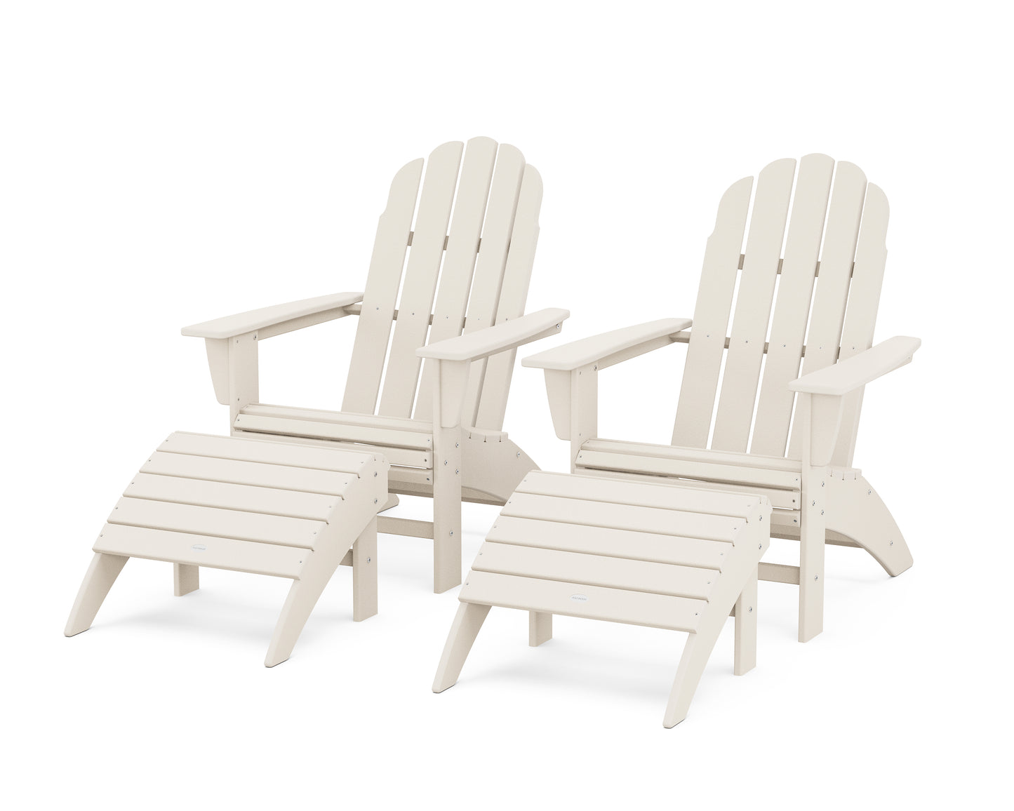 Vineyard Curveback Adirondack Chair 4-Piece Set with Ottomans
