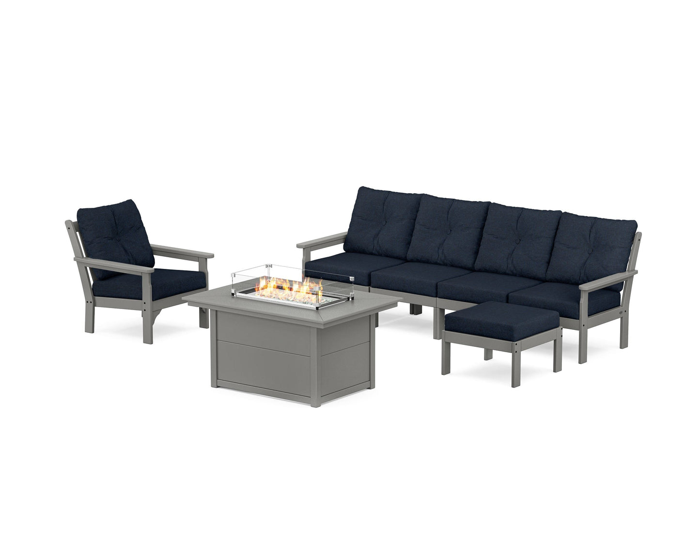 Vineyard Sectional Lounge and Fire Pit Set