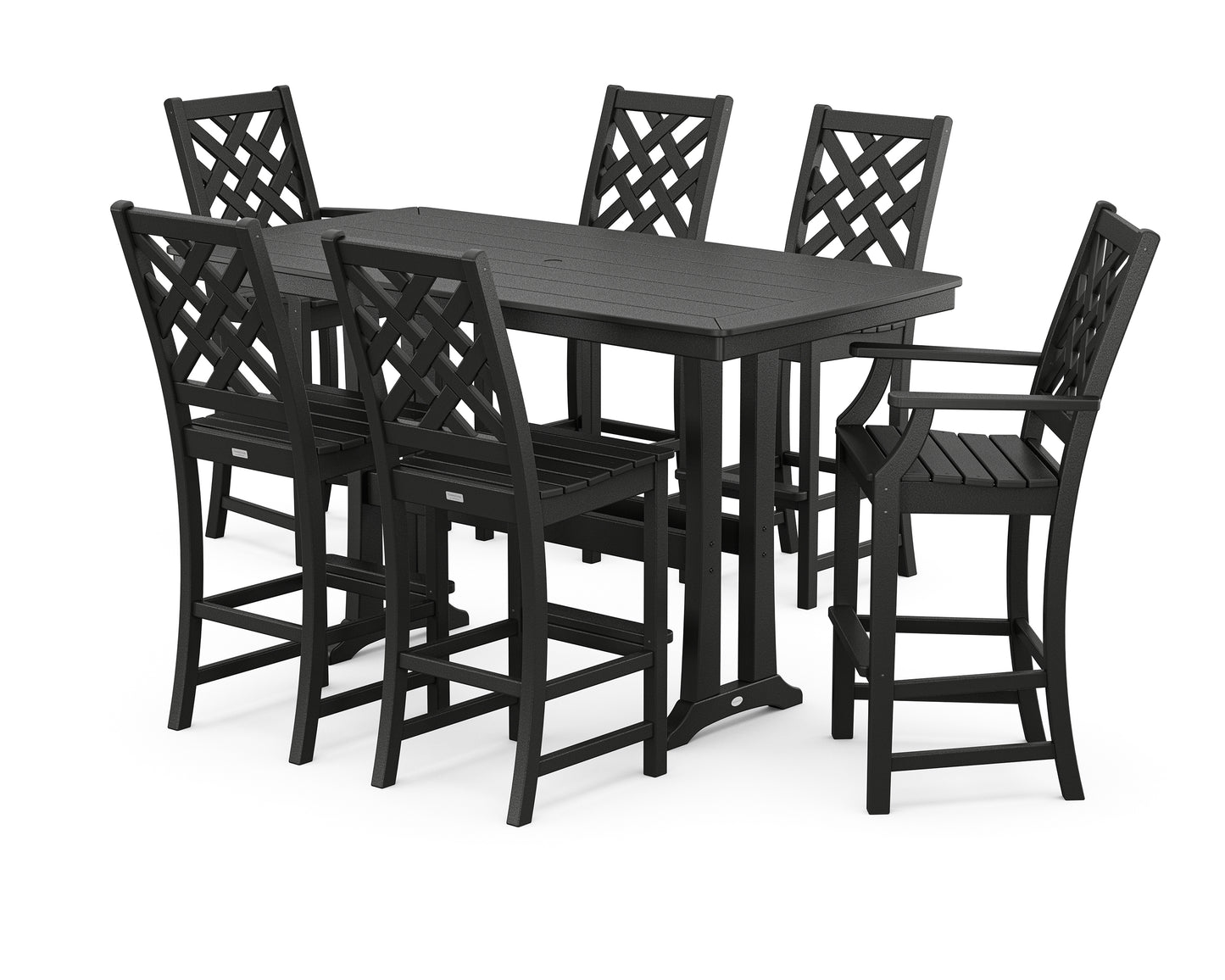 Wovendale 7-Piece Bar Set with Trestle Legs
