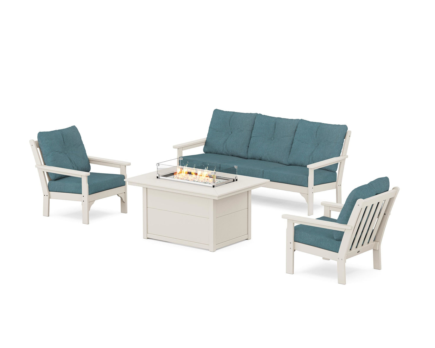 Vineyard Deep Seating Fire Pit Table Set
