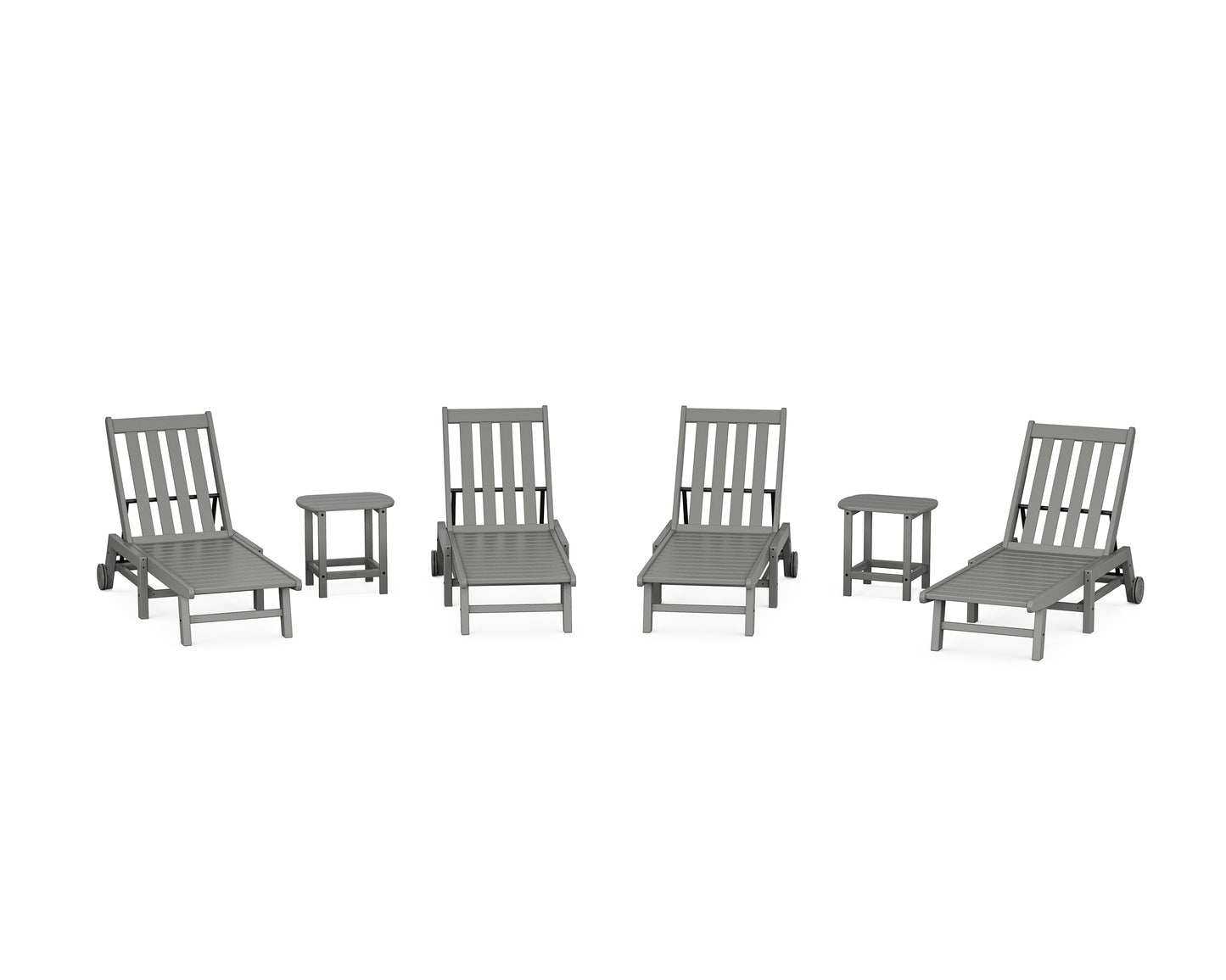 Vineyard 6-Piece Chaise with Wheels Set