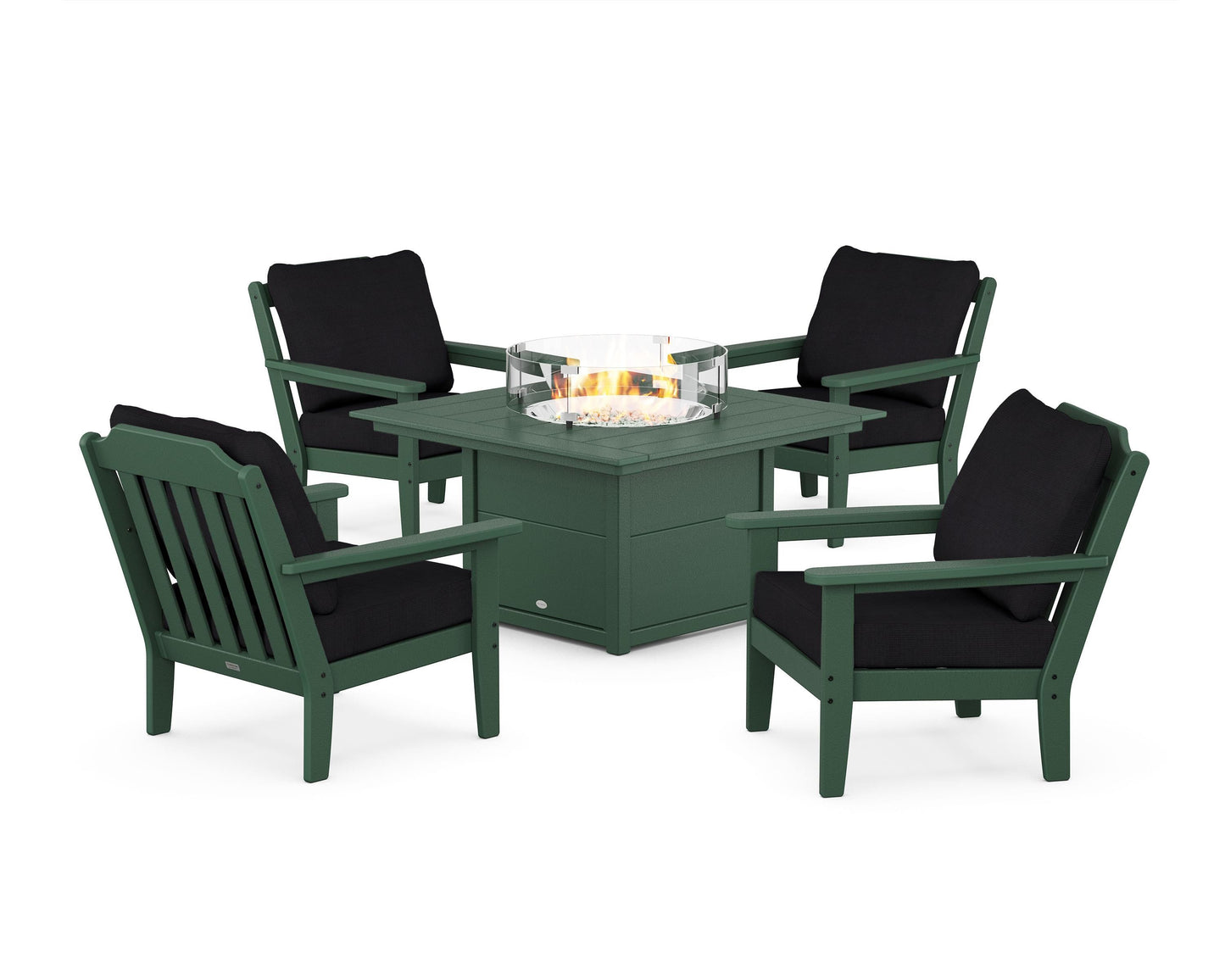Cottage 5-Piece Deep Seating Set with Fire Pit Table