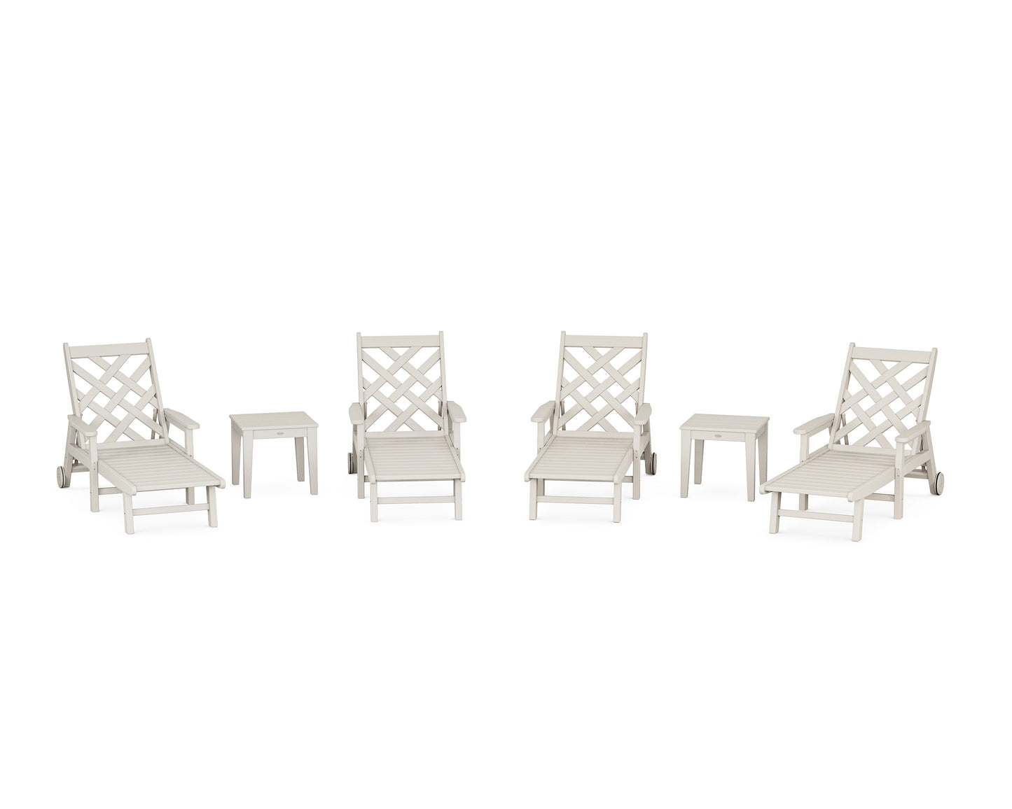 Wovendale 6-Piece Chaise Set with Arms and Wheels