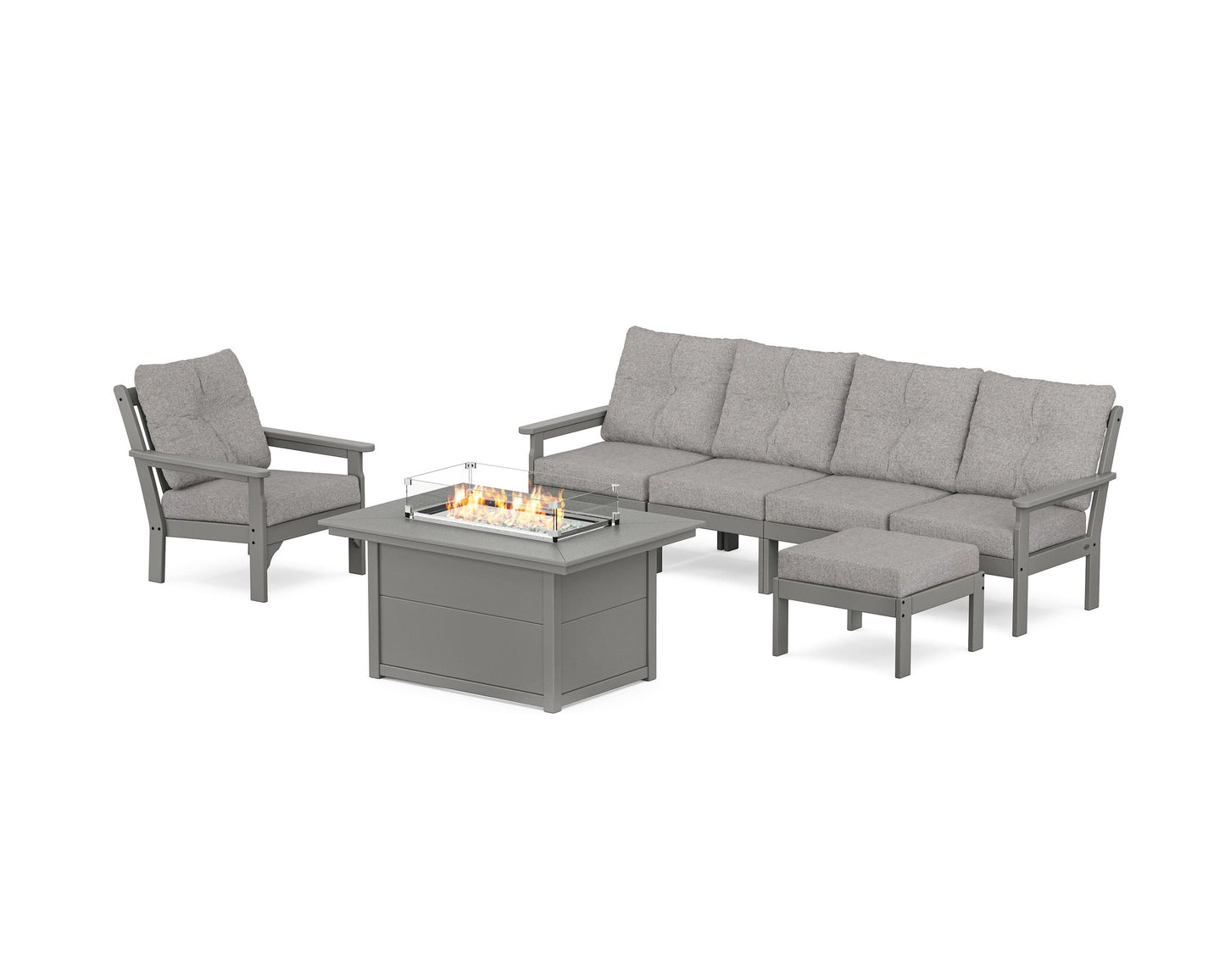 Vineyard Sectional Lounge and Fire Pit Set