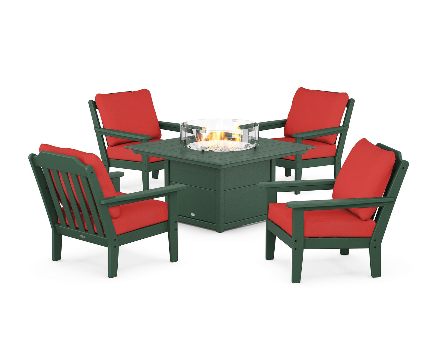 Cottage 5-Piece Deep Seating Set with Fire Pit Table