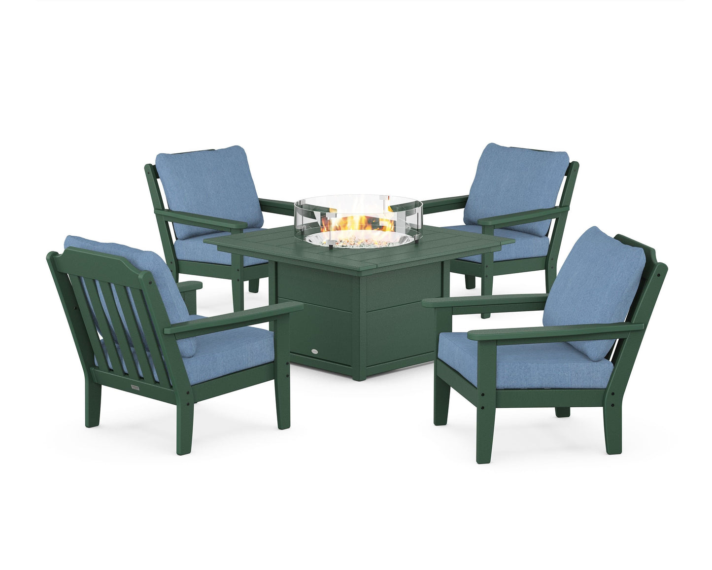 Cottage 5-Piece Deep Seating Set with Fire Pit Table
