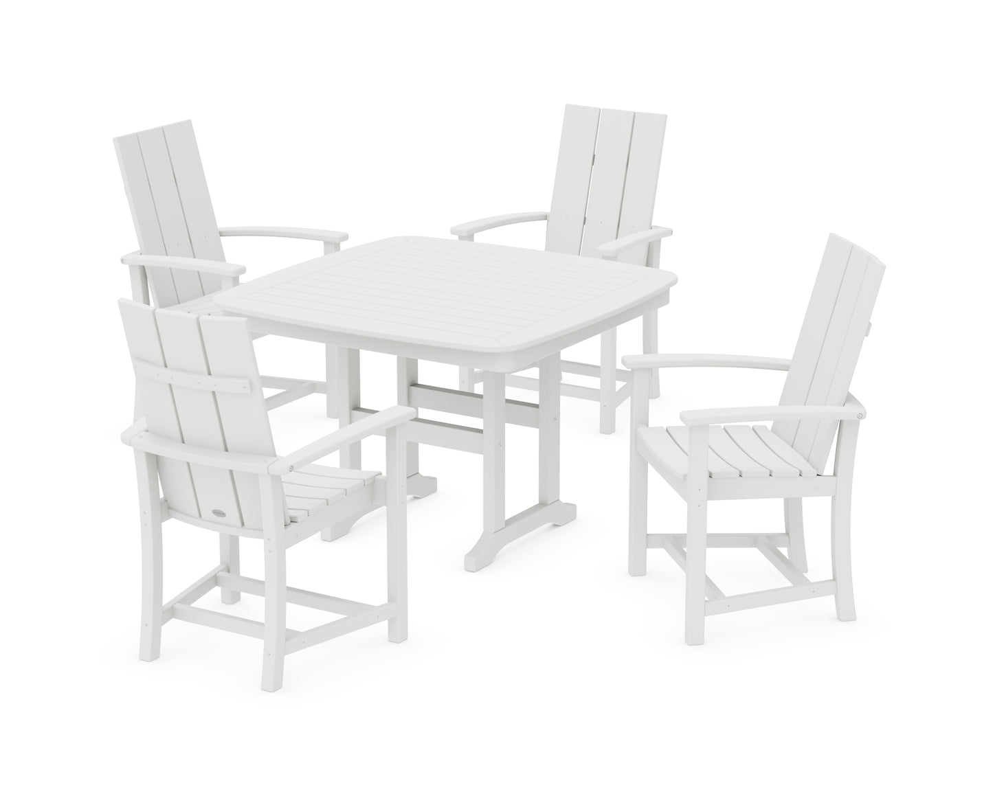 Modern Adirondack 5-Piece Dining Set with Trestle Legs