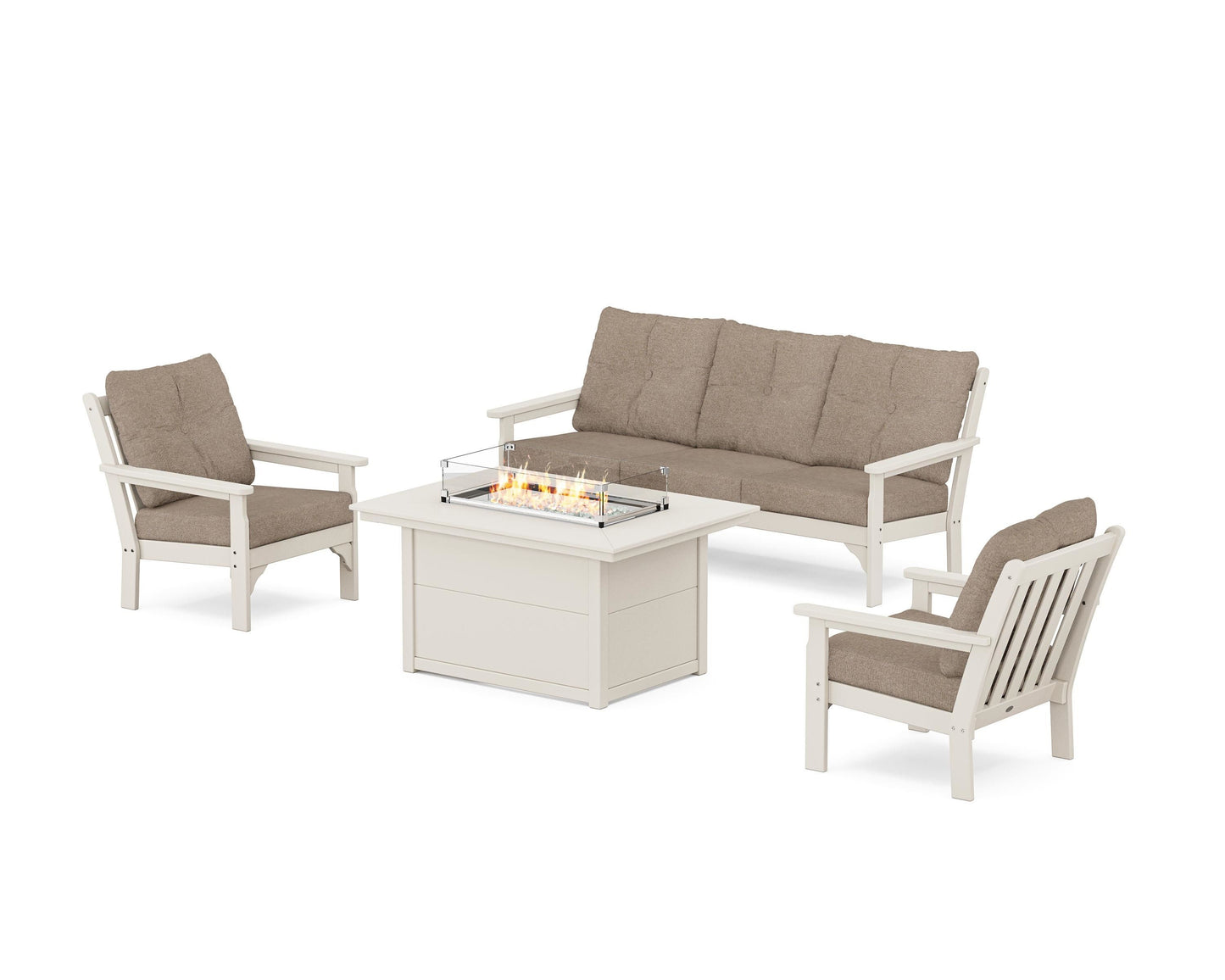 Vineyard Deep Seating Fire Pit Table Set
