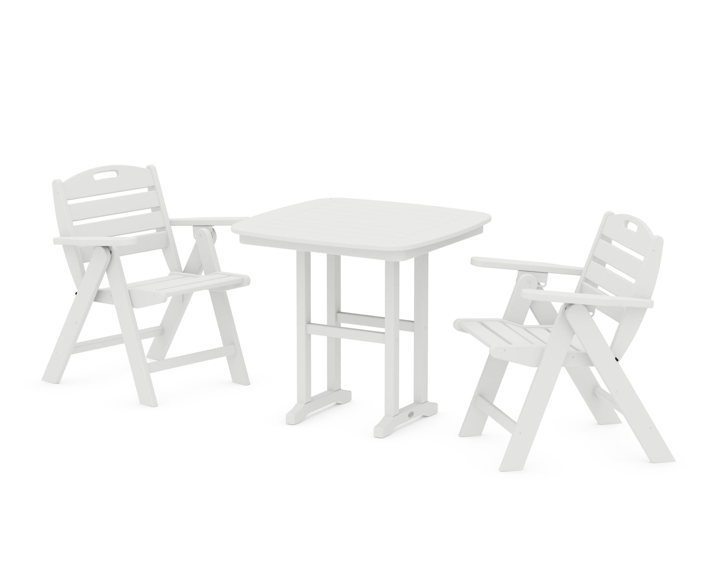 Nautical Folding Lowback Chair 3-Piece Dining Set