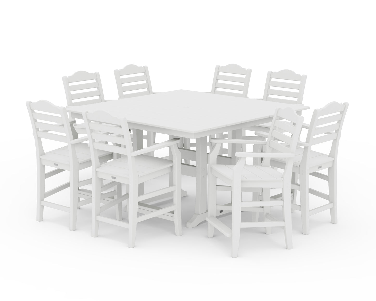 Savannah 9-Piece Square Farmhouse Counter Set with Trestle Legs
