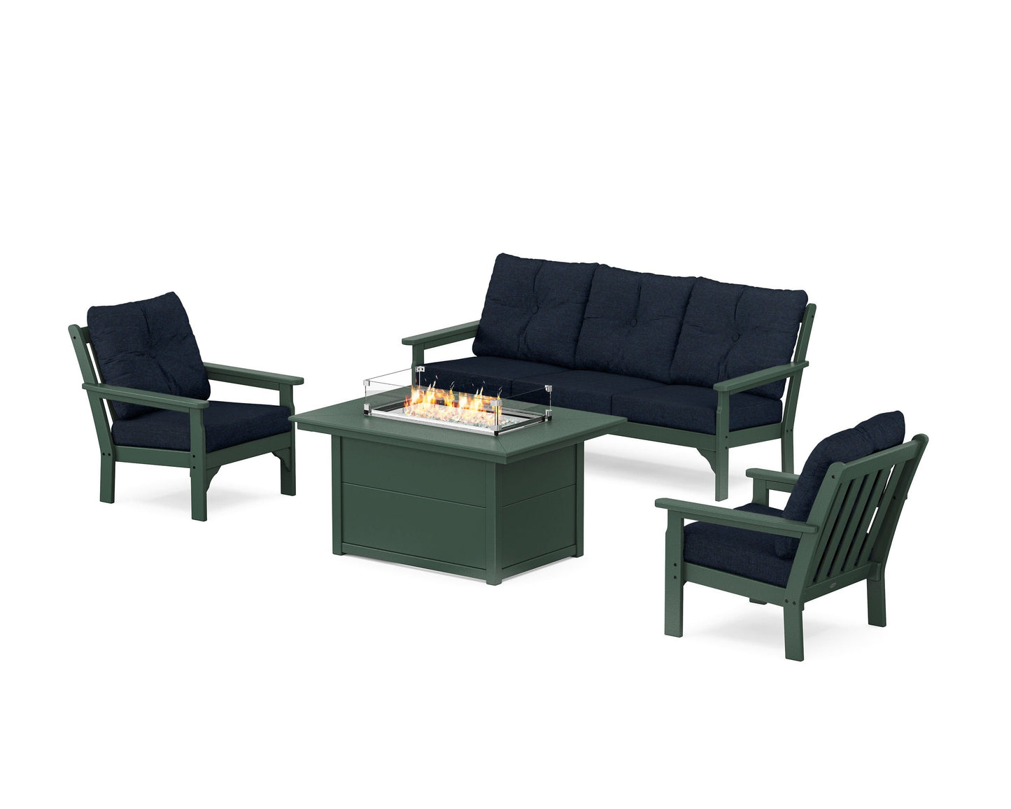 Vineyard Deep Seating Fire Pit Table Set