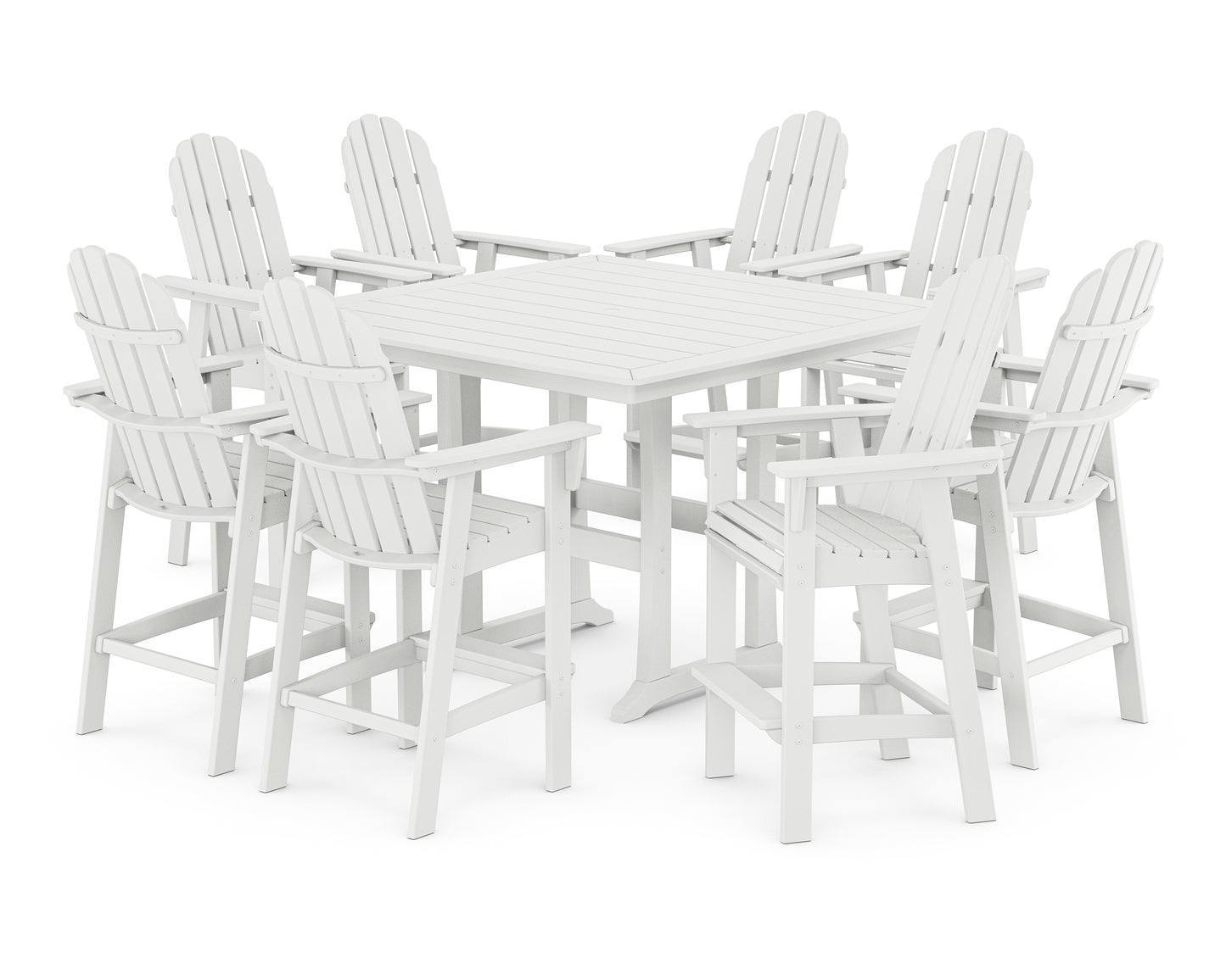 Vineyard Curveback Adirondack 9-Piece Trestle Bar Set