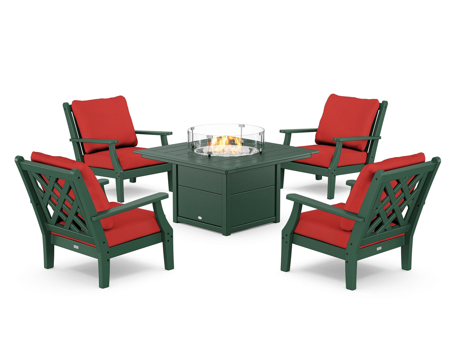 Wovendale 5-Piece Deep Seating Set with Fire Pit Table