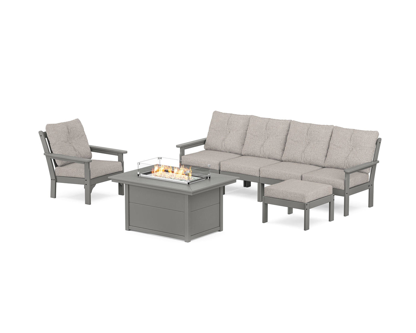 Vineyard Sectional Lounge and Fire Pit Set