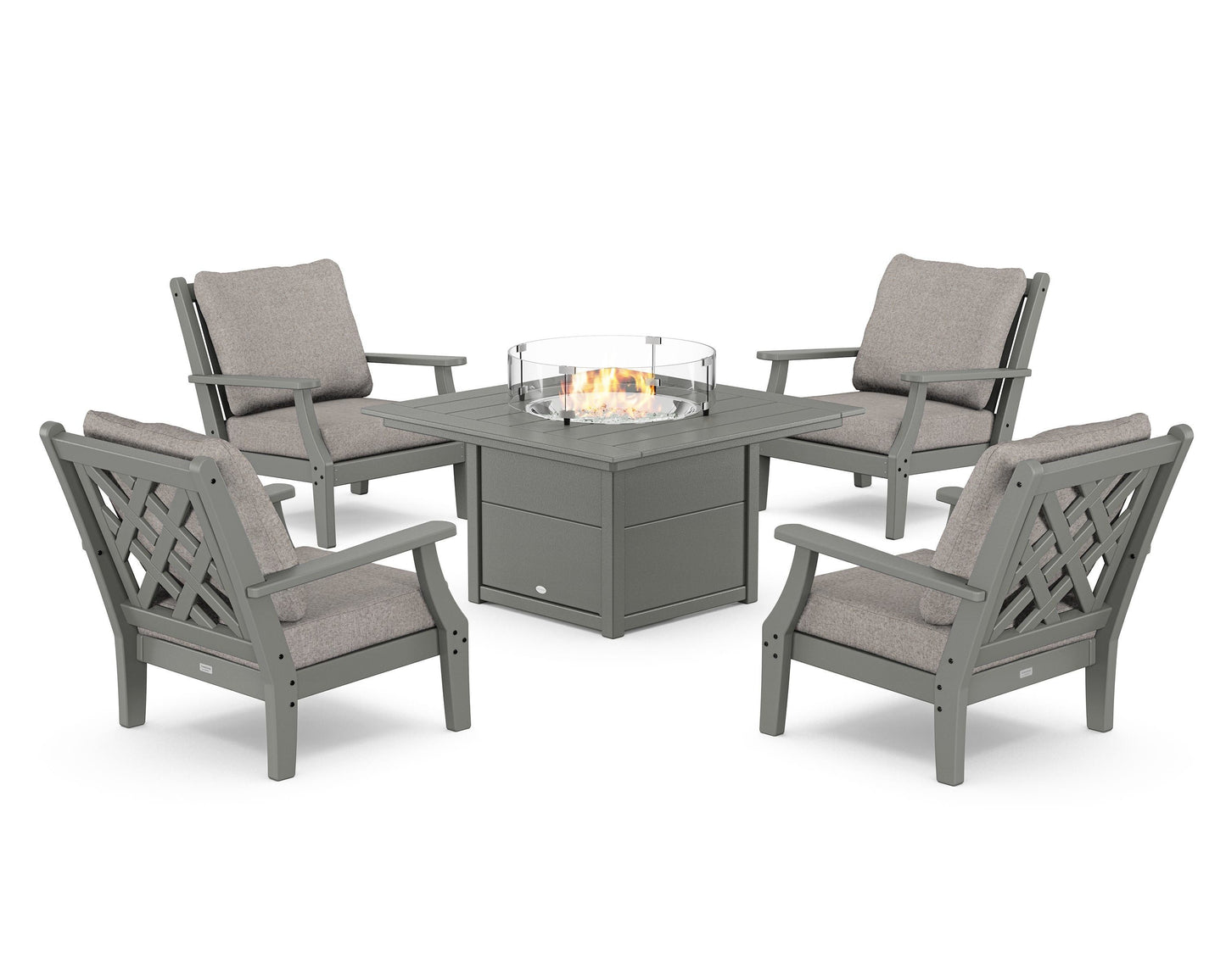 Wovendale 5-Piece Deep Seating Set with Fire Pit Table