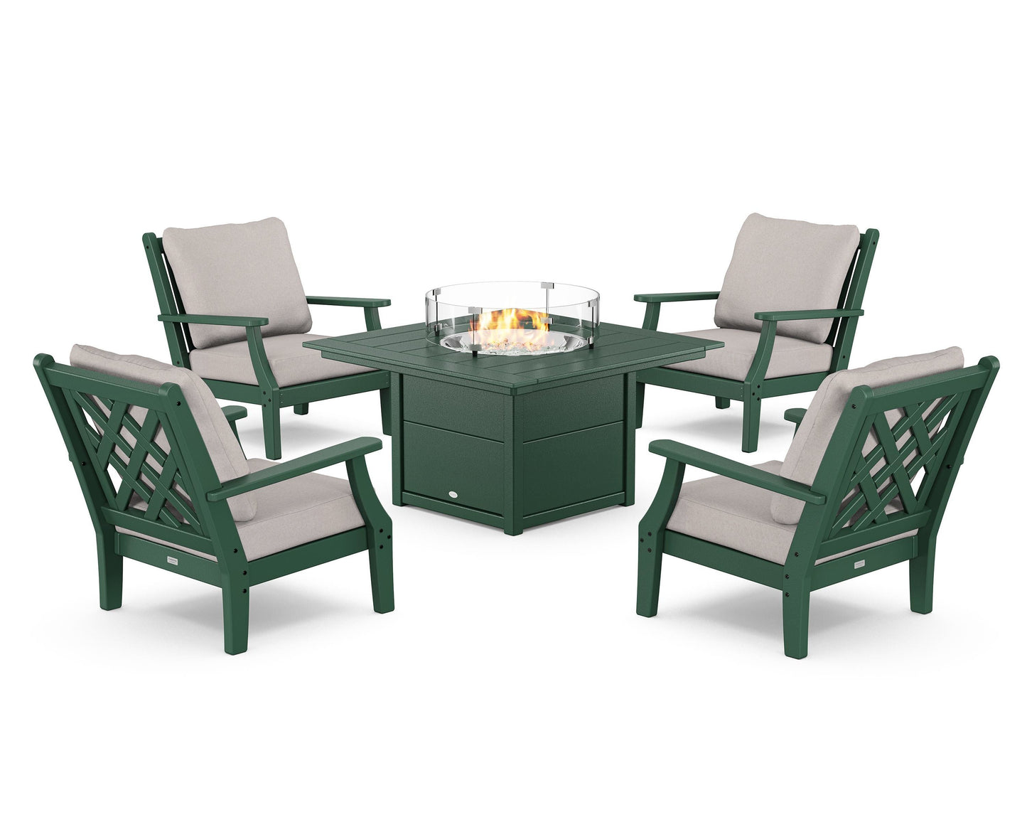 Wovendale 5-Piece Deep Seating Set with Fire Pit Table