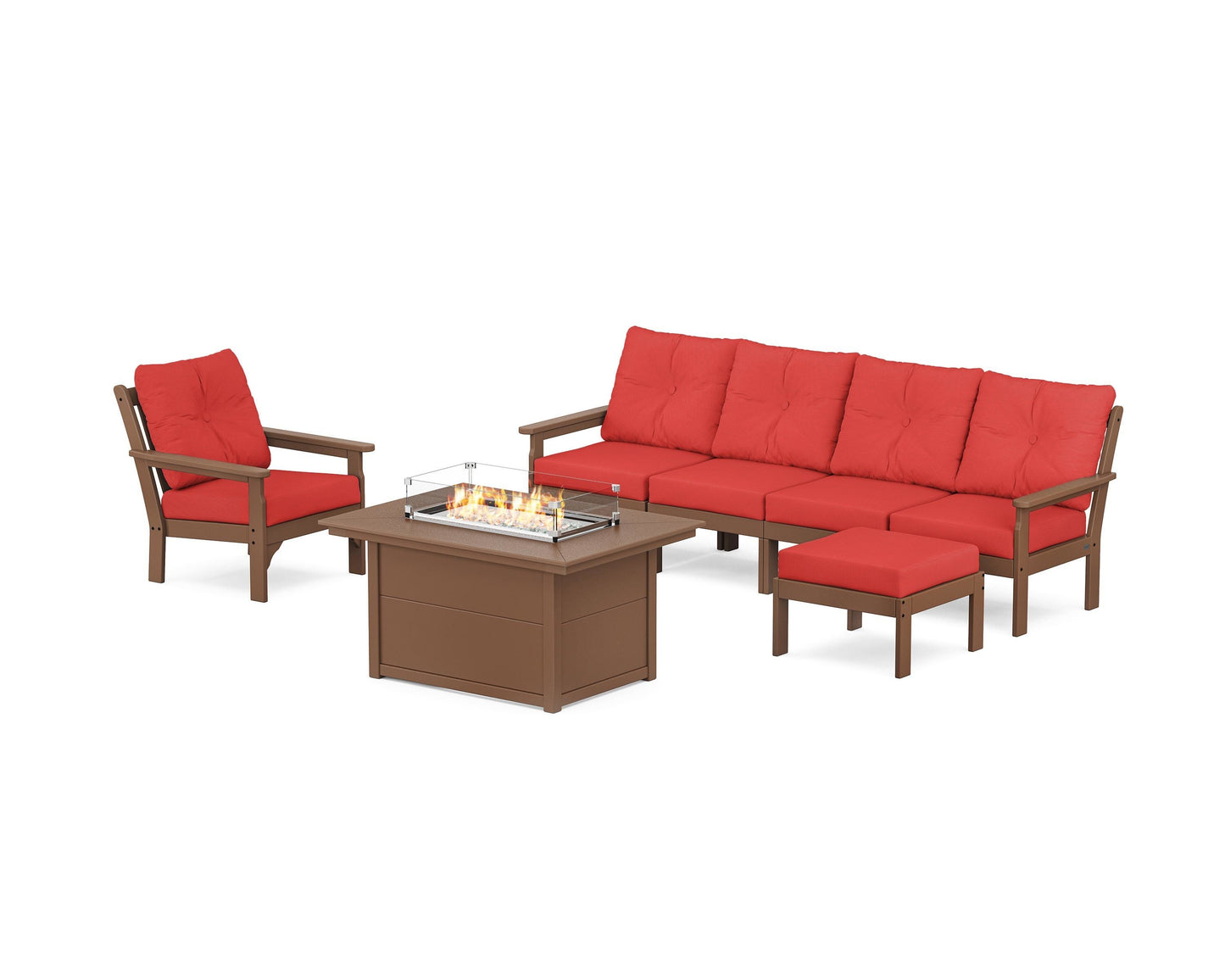 Vineyard Sectional Lounge and Fire Pit Set