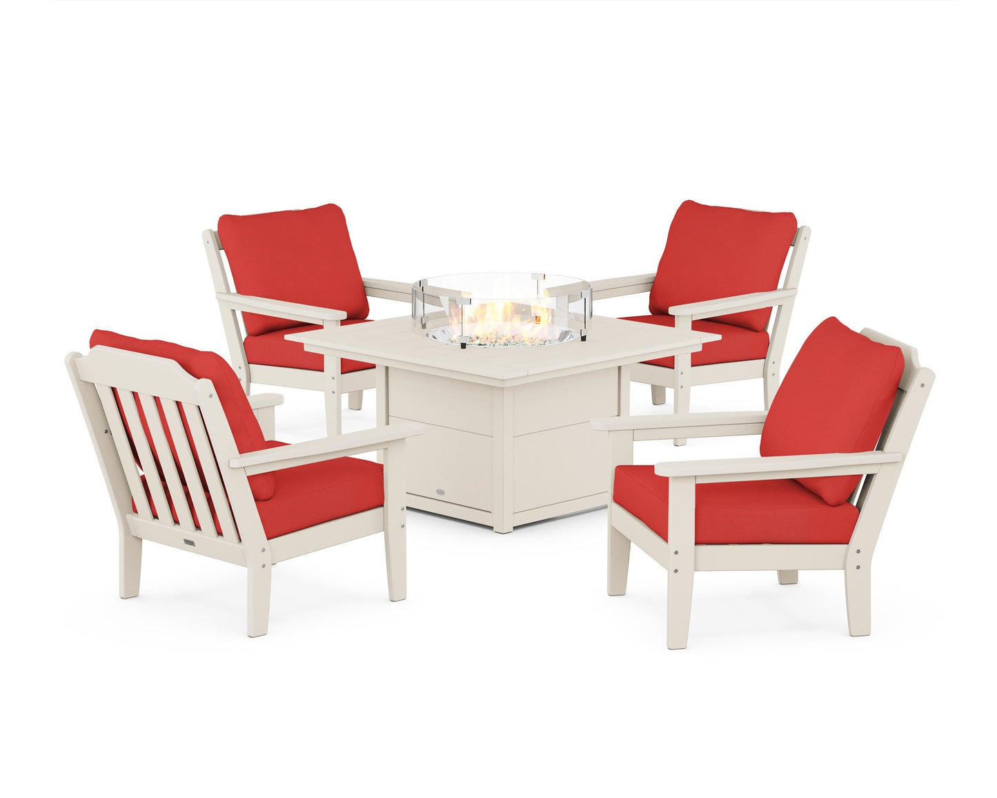 Cottage 5-Piece Deep Seating Set with Fire Pit Table