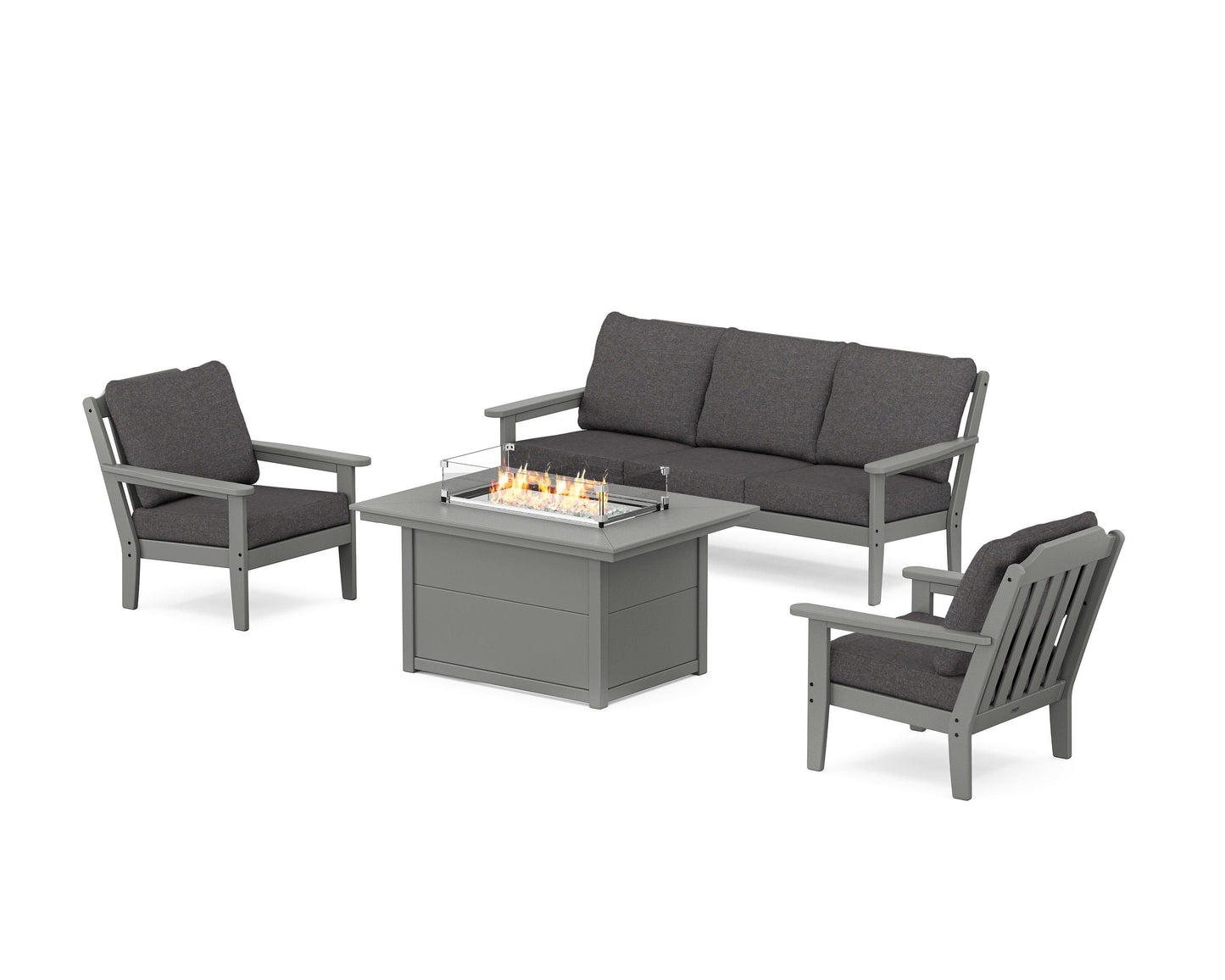 Cottage Deep Seating Fire Pit Table Set
